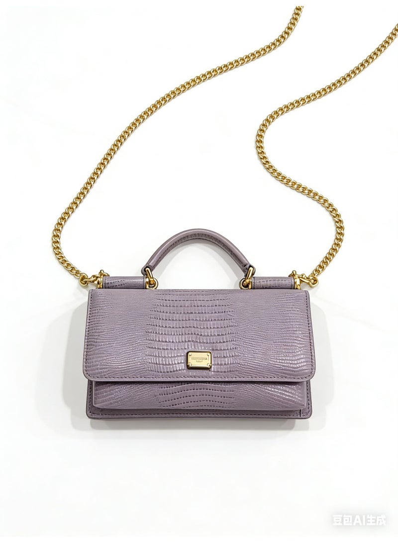 دي آند جي Dolce & Gabbana Dauphine ميني توت حقيبة | D & G علامة مخطوطة حقيبة يد من جلد العجل مع حزام سلاسل قابل للإزالة ، حفلات مسائية رائعة سلاسل فتاة - Image 4